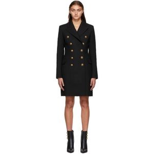 NWOT 🖤 Balmain Double Breasted Wool Peacoat Trench Winter Coat